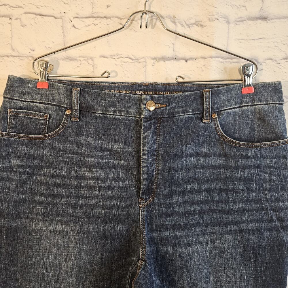 Chico's Jeans Womens Size 16 Blue So Slimming Girlfriend Slim Leg Crop - Picture 2 of 7